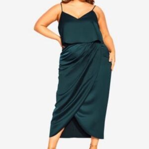 City Chic emerald baby frill cocktail dress NEW